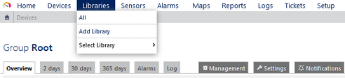 PRTG Main Menu: Libraries PRTG Main Menu: Libraries